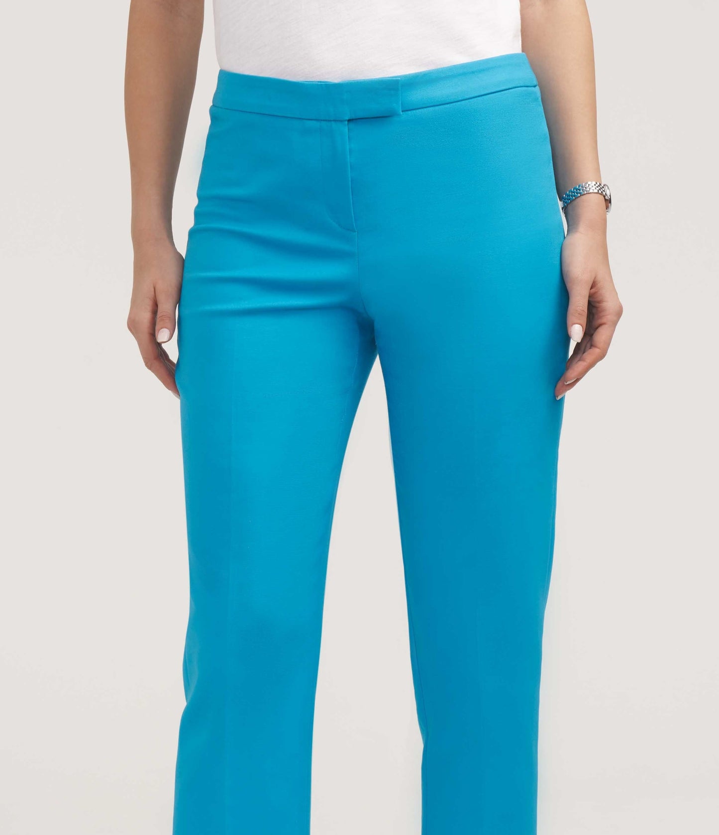 Anne Klein Women's Fly Front Bowie Pants Blue Size 12