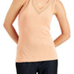 Anne Klein Women's V Neck Knit Tank Top Brown Size Large