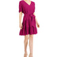 INC International Concepts Women's Tiered V Neck Mini Dress Red Size X-Large