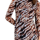 Bar III Women's Animal Print Mesh Sheath Dress Brown Size Large