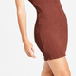 Bar III Women's Smocked Bodycon Dress Brown Size Large