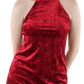 Bar III Women's Velvet Halter Halter Dress Red Size Medium