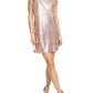 Bar III Women's V Neck Mini Slip Dress Pink Size X-Large