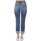 Judy Blue - Mid Rise Cuffed Boyfriend Fit Jeans