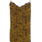 Bar III Women's Medium Yellow Snake-Print Lace-Trim Top Size Large