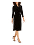 anne-klein-womens-black-3-4-sleeve-collared-midi-shirt-dress-size-0