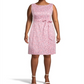 Anne Klein Women's Zippered Tie Floral Sleeveless Boat Neck Above The Knee Fit Flare Dress Pink Size 18W