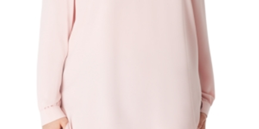 Anne Klein Women's Split Neck Blouse Pink Size 0X
