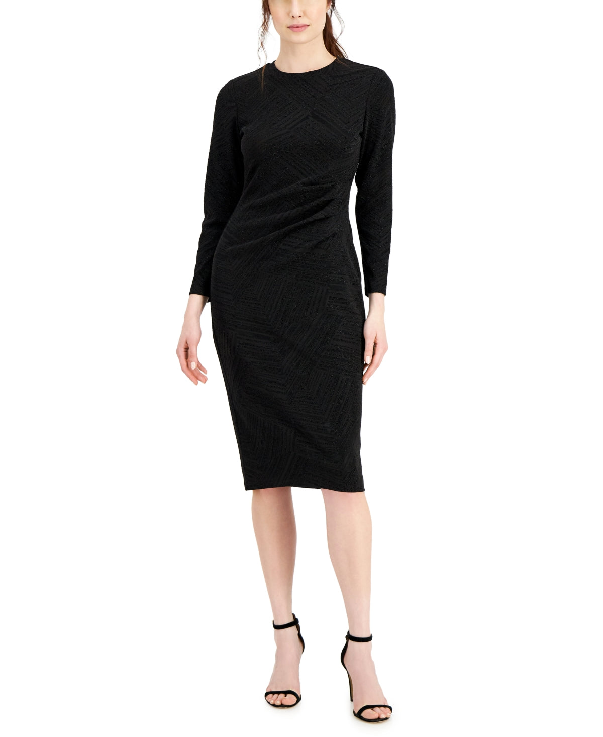 Anne Klein Women's Metallic Bodycon Dress Black Size 14