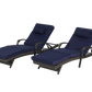 Outdoor Wicker Reclining Chair Set of 2 with Cushions