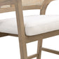 Wooden Frame Counter Stool with Rattan Back - Set of 2