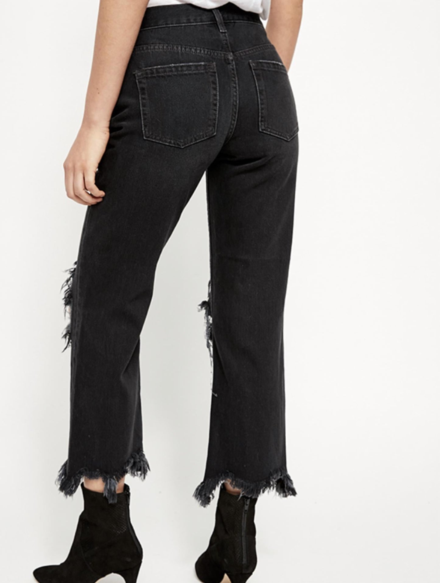 Free People - Distressed Maggie Mid Rise Jeans