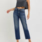 Risen - Tummy Control High Rise Crop Straight Jeans