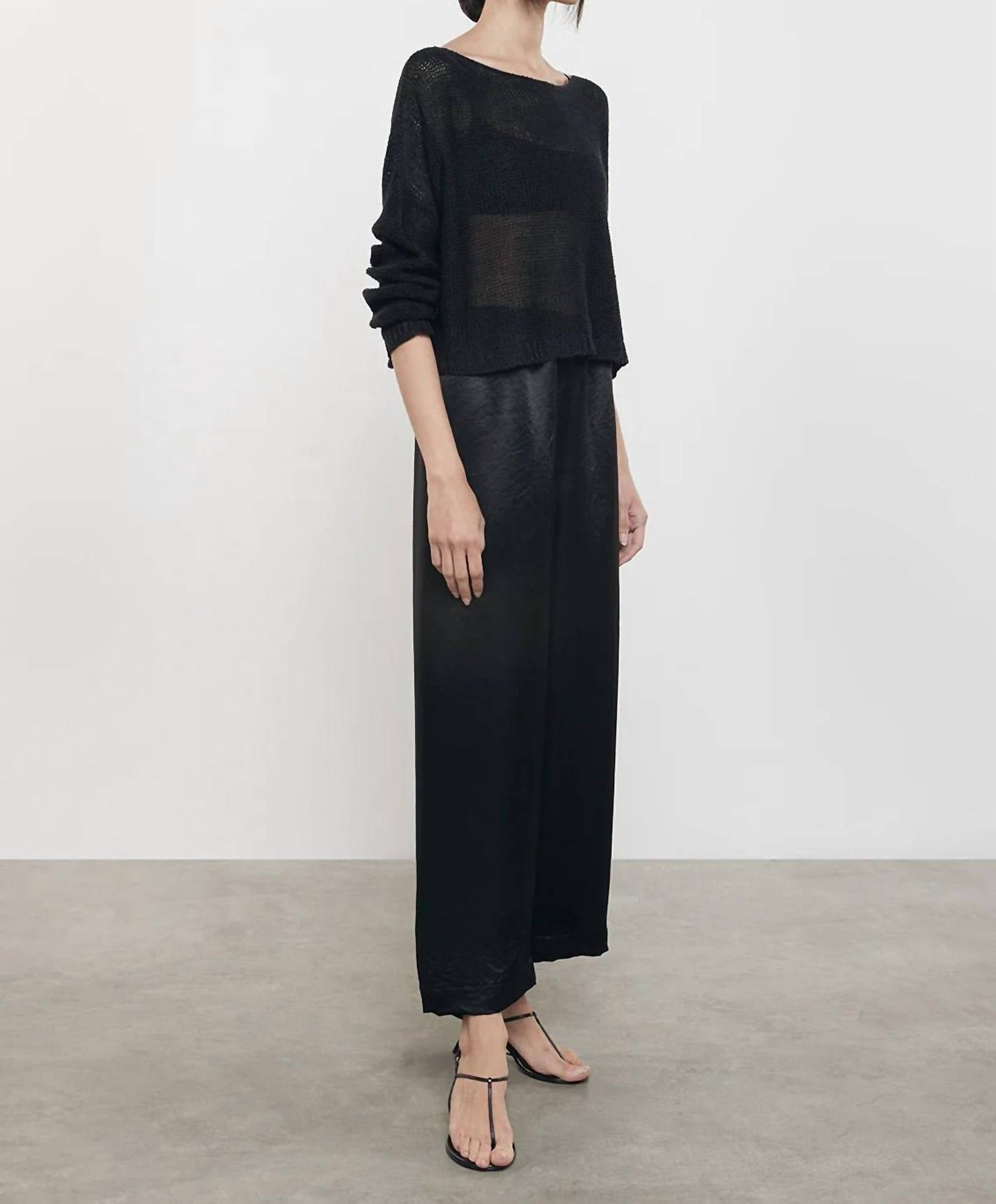 Enza Costa - Linen Open Knit Bateau Sweater