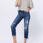 Judy Blue - Some Like It Hot Thermal Patch Boyfriend Jeans