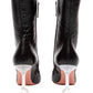 Amina Muaddi - Women's Giorgia Croc Leather Mid-calf Boots