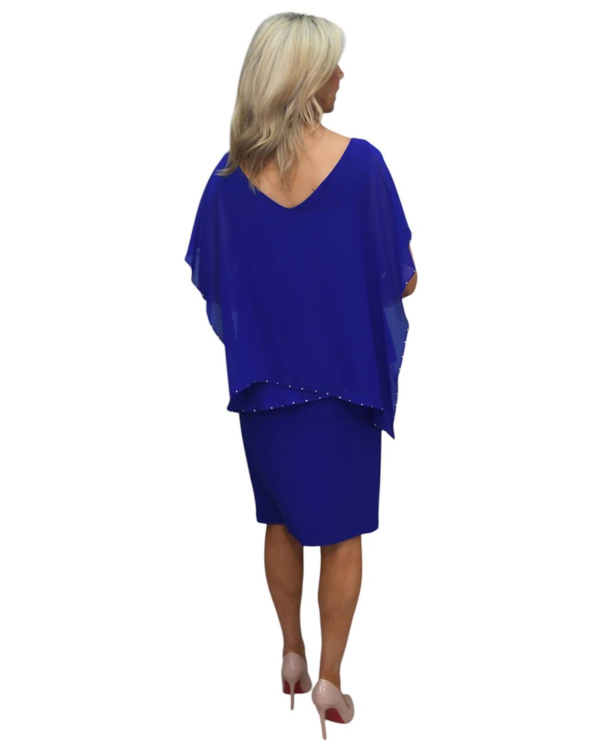 Joseph Ribkoff - Dress With Chiffon Overlay & Diamante Detail