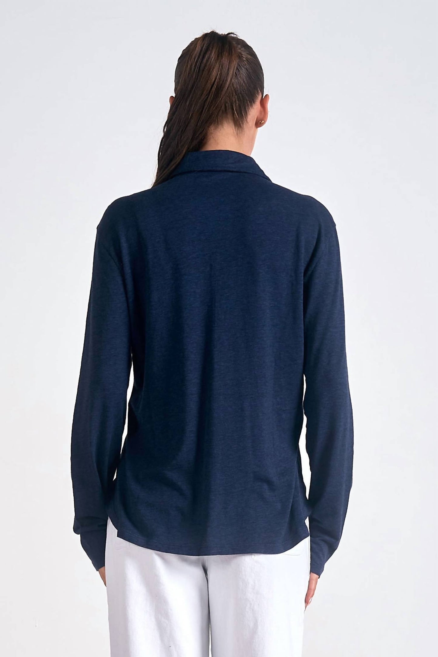 Elan - Long Sleeve Button Down Top