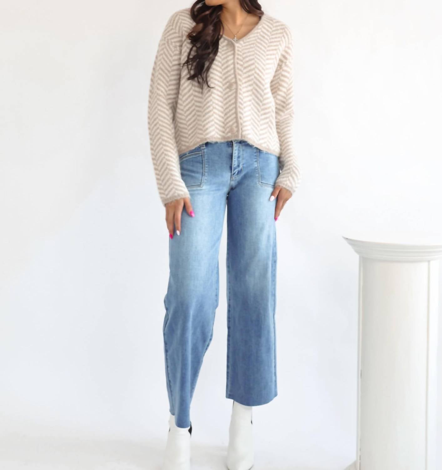 Just Black Denim - Slim Wide Leg Jeans