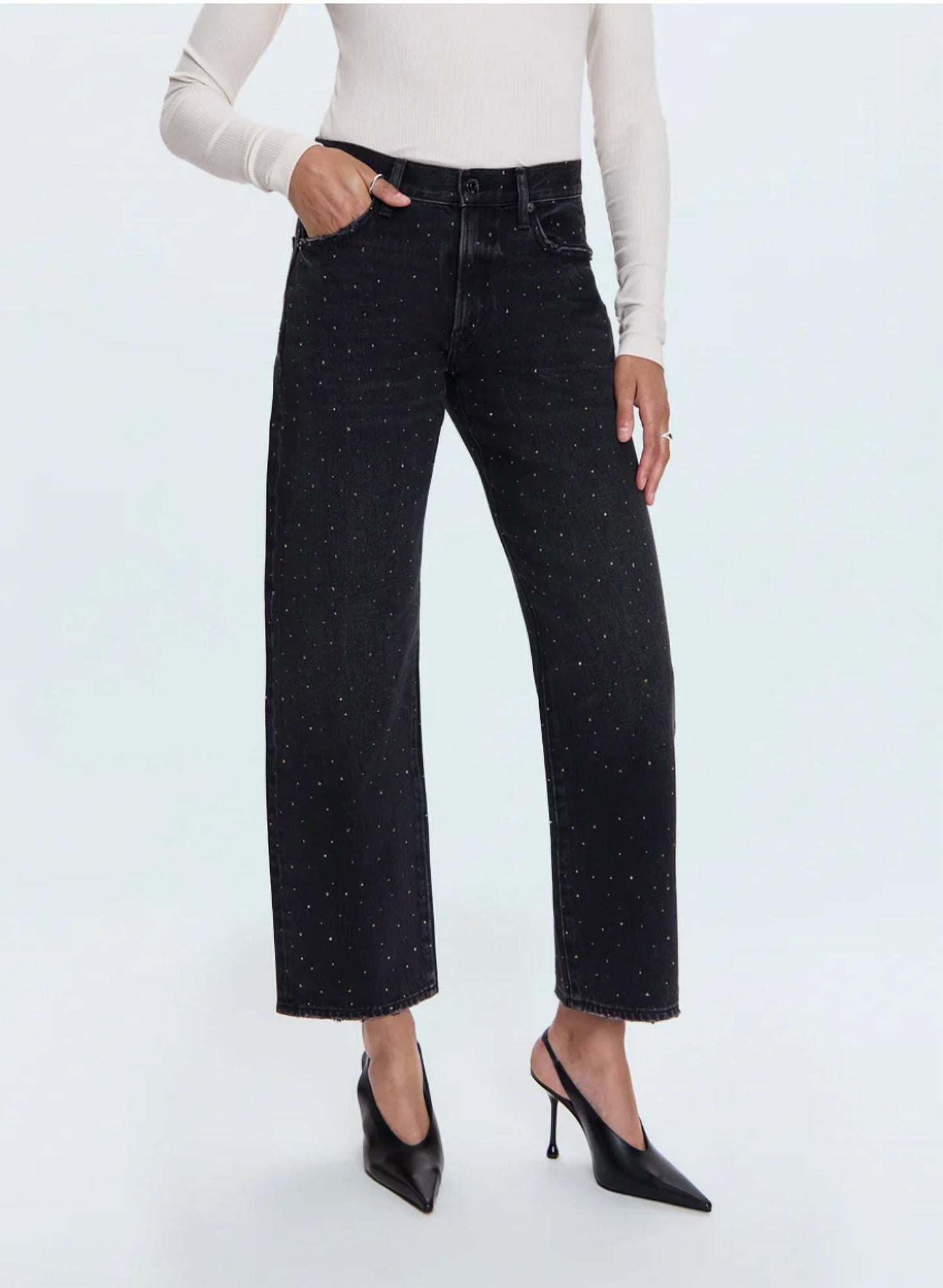 Pistola - Lexi Mid Rise Bowed Straight Jeans