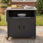 Foldable Outdoor Prep Station BBQ Cart Patio Dining Cart