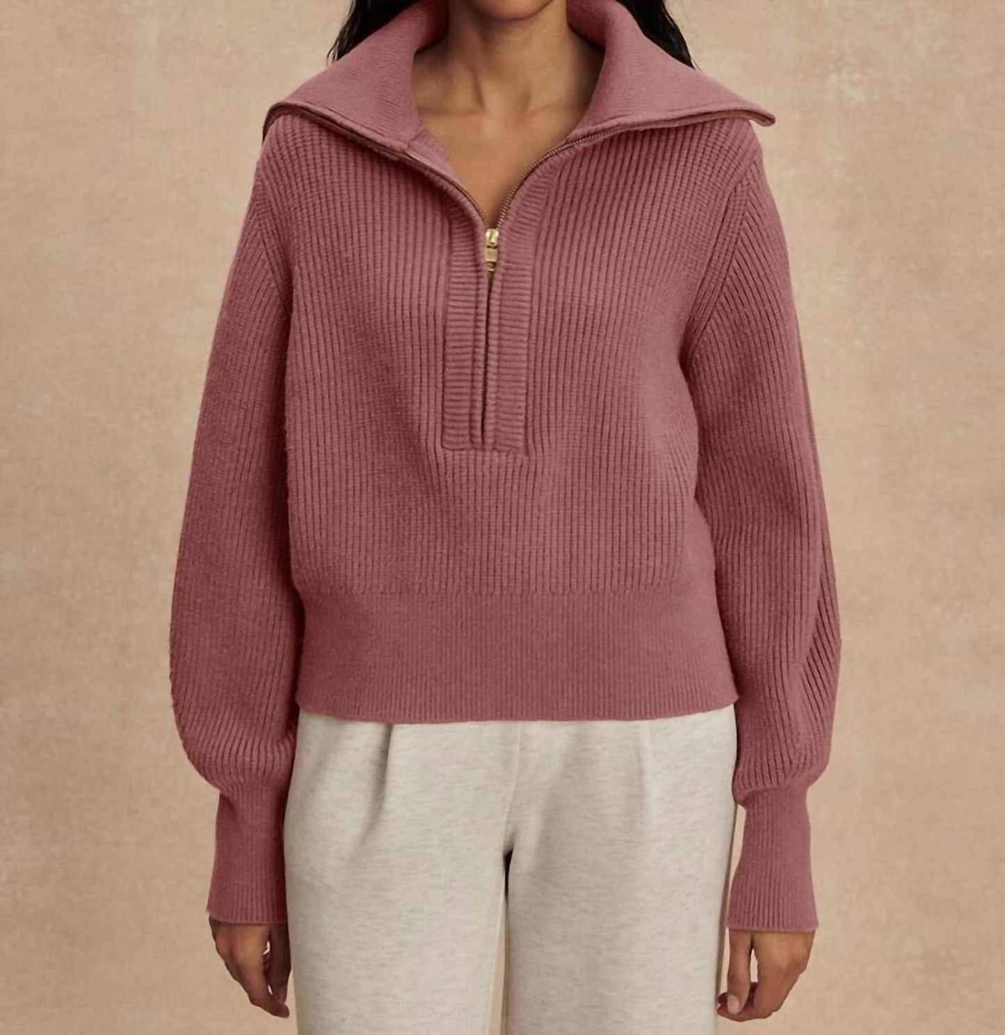 Varley - Maura Half Zip Knit Sweater