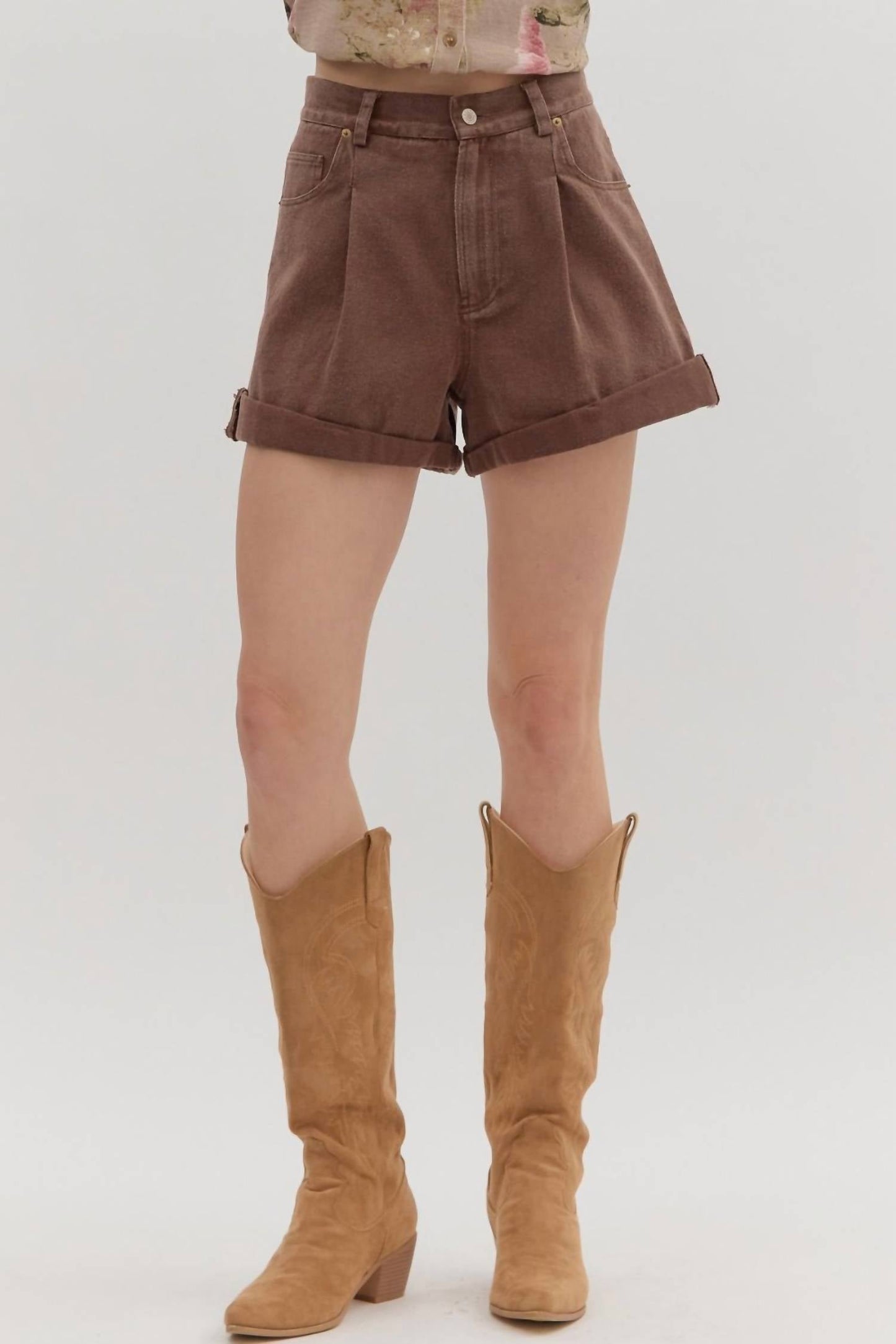 Entro - Colored Denim Shorts
