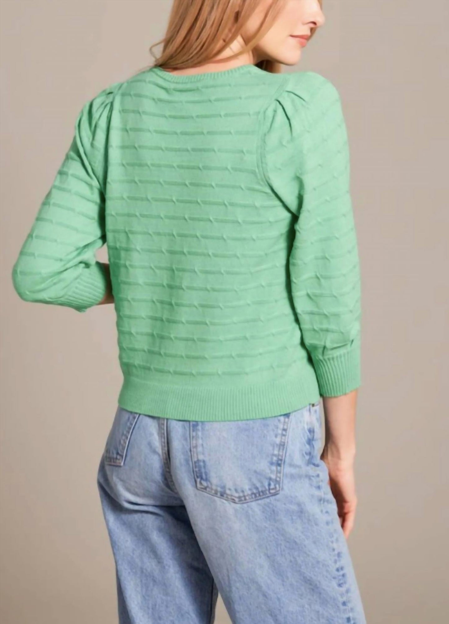 Alashan Cashmere - Audrey Puff Sleeve Crew Neck Sweater