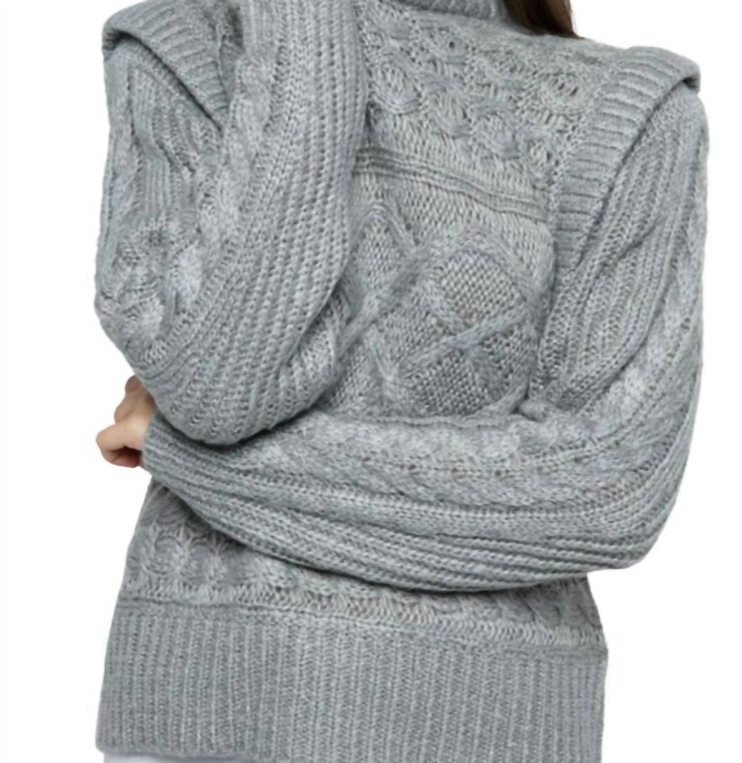 &Merci - Cable Knit Extended Shoulder Sweater