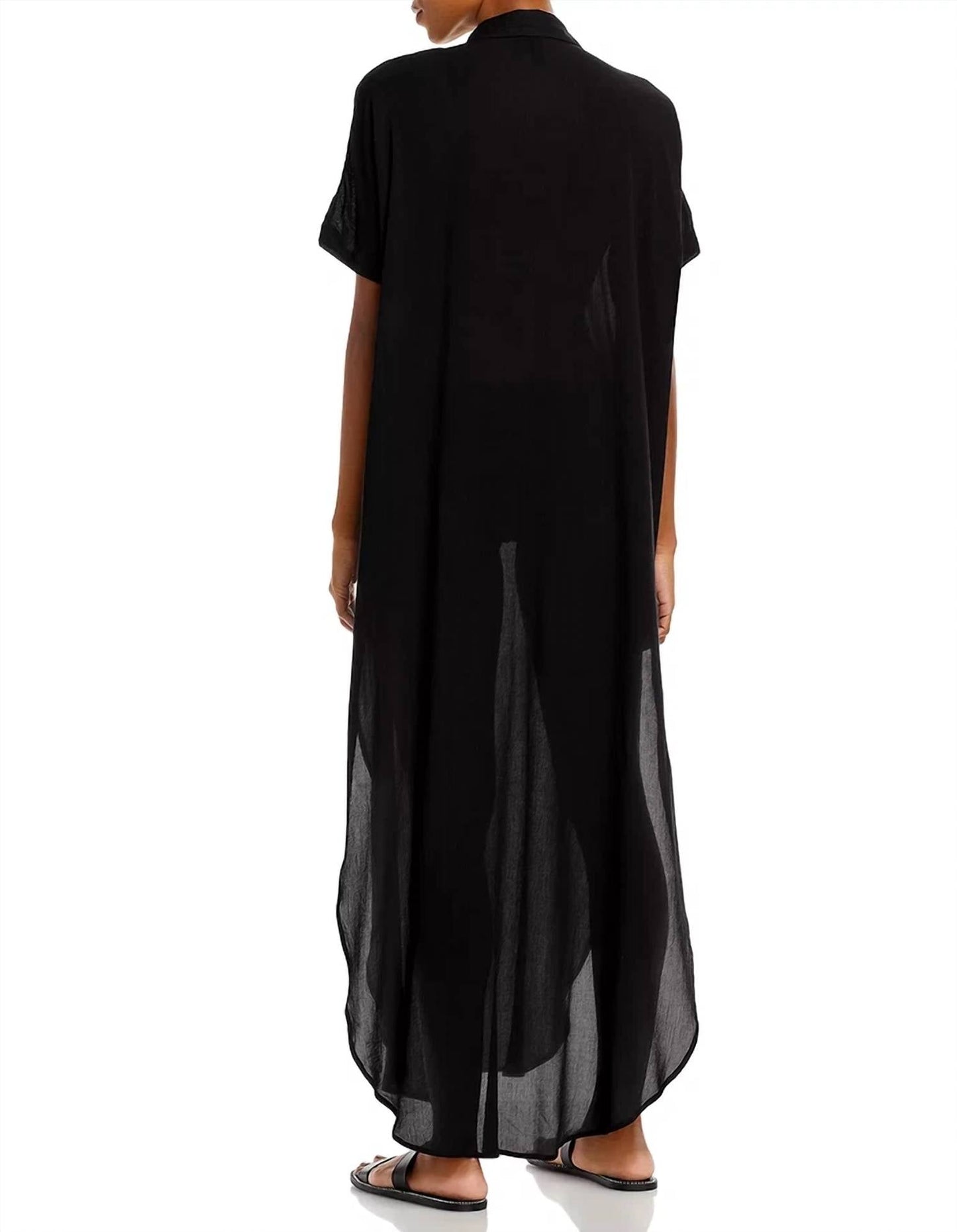 Aqua - Swim Button Front Maxi Swim Cover-up