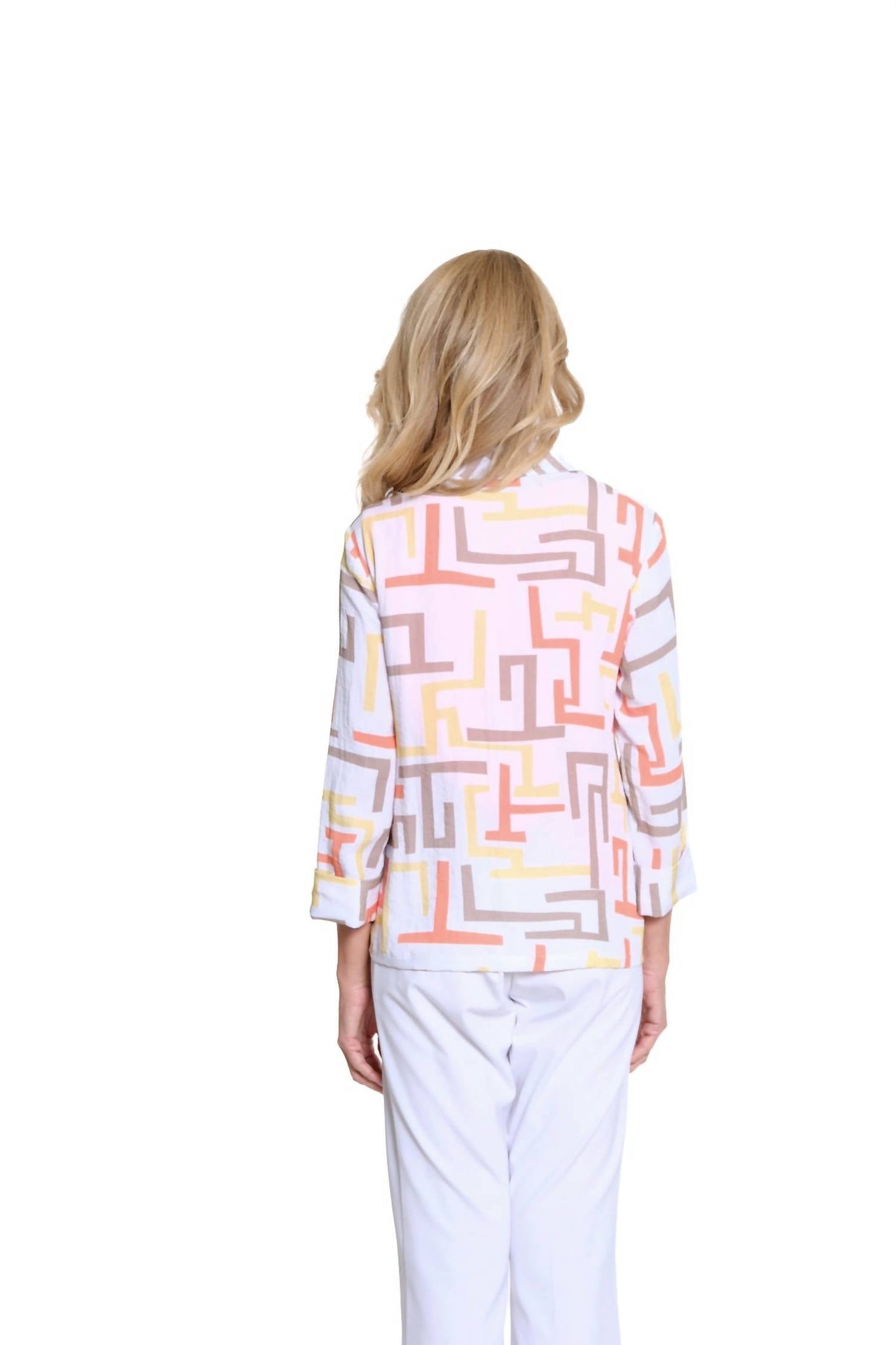 Multiples - 3/4 Sleeve Button Front Jacket