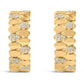14K Yellow Gold Plated .925 Sterling Silver 3/8 Cttw Diamond Pave Pear Link J Hoop Earrings (H-I Color, I1-I2 Clarity)