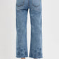 Risen - Crop Wide Cut Out Detail Jeans
