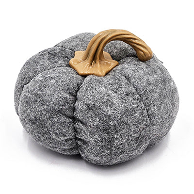 Set of 3 Plush Fabric Pumpkins in Brown