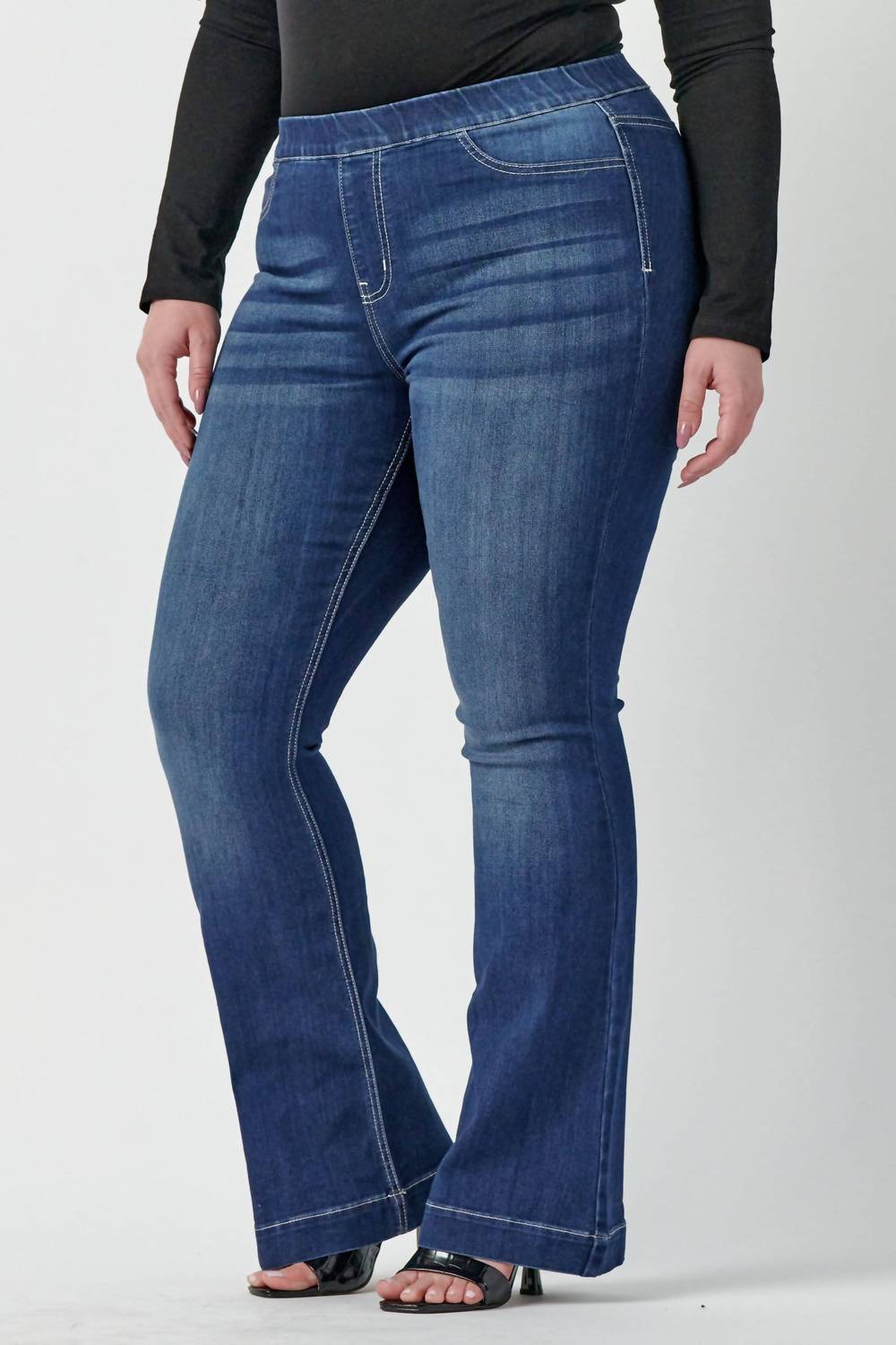 Cello - Plus Size Mid Rise Flare Jegging