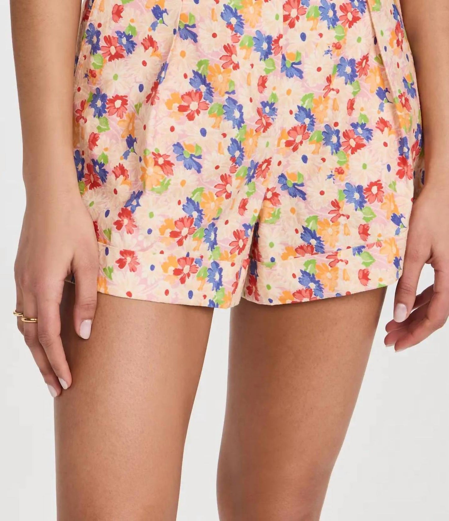 Something Navy - Floral Pleated Shorts