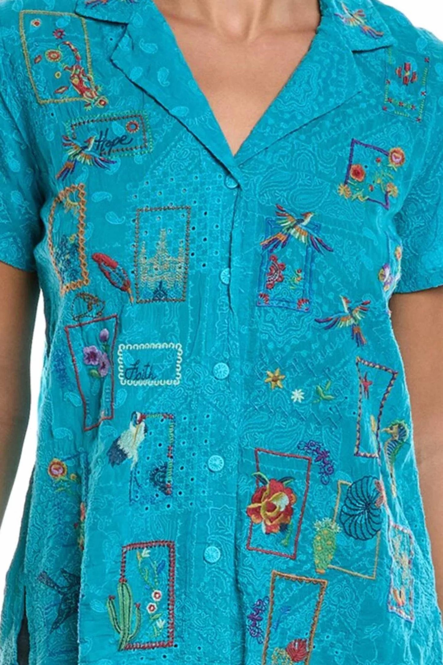 Johnny Was - Andreia Copper Button Up Blouse