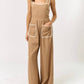 Lalavon - Laid-Back Charm Lace Trim Jumpsuit