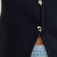 Miou Muse - J'adore Sculpted Metal Button Knit Vest