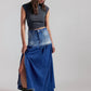 Free People - Good Company Mixed Denim Maxi Skirt