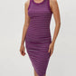 Michael Stars - Demi Ruched Striped Midi Dress
