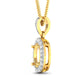 0.18 Carat Genuine White Diamond 14K Yellow Gold Semi Mount Pendant - holds 8x6mm Oval Gemstone