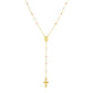14k Tri Color Gold Lariat Rosary Necklace