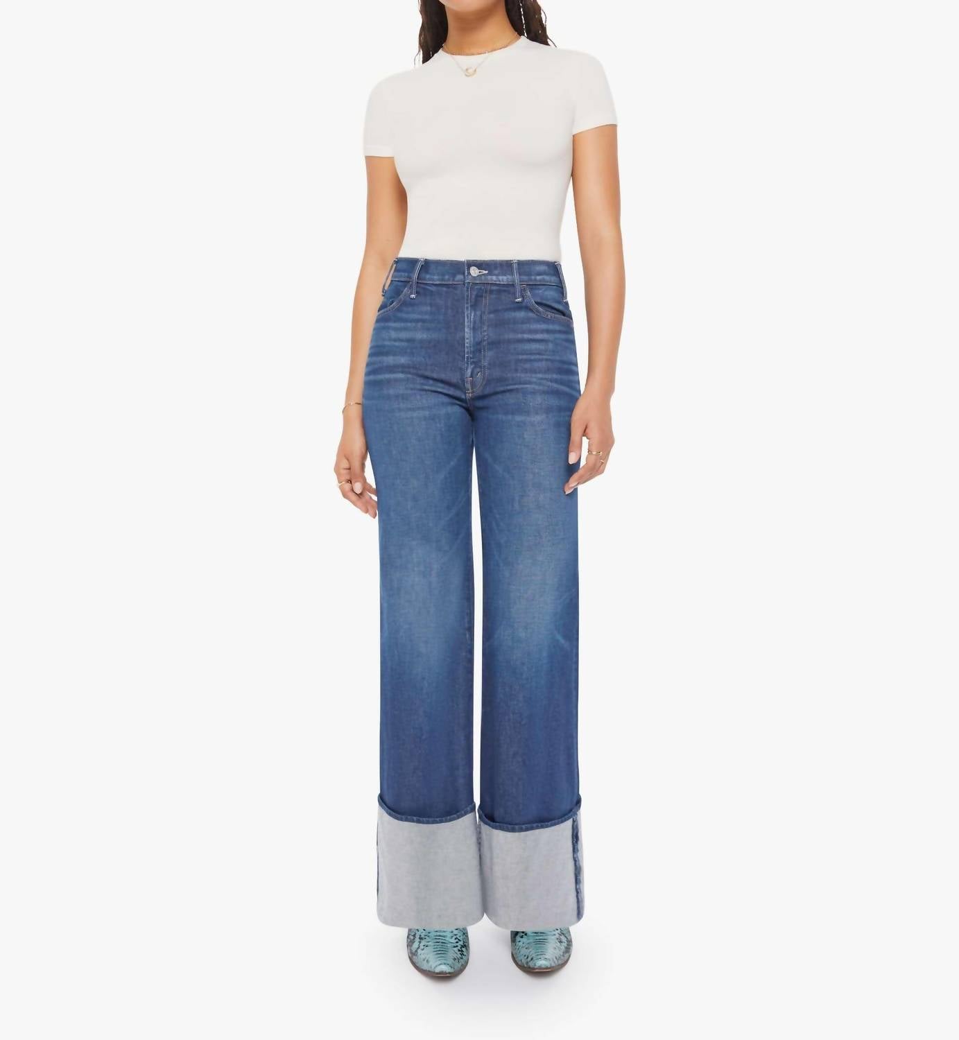 Mother - Lil Hustler Roller Sneak Cuff Jeans - Petite