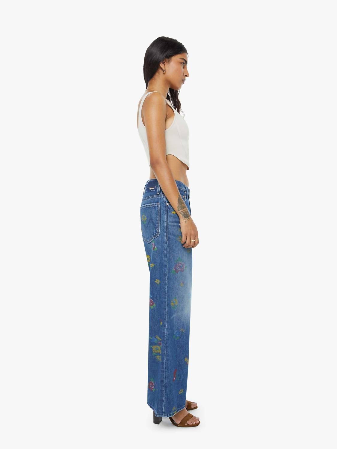 Mother - Lil Rerun Zip Sneak Wide Leg Jean