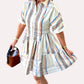 Aureum - Gather Plaid Mini Shirt Dress