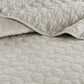 3 Piece Velvet Quilt Set Ivory Full/Queen