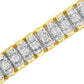 14K Yellow and White Gold 5.0 Cttw Round & Baguette Cut Diamond 7" Reflective Tennis Bracelet (H-I Color, I1-I2 Clarity)