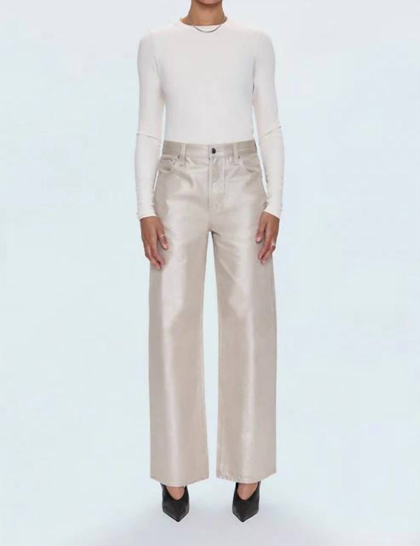 Pistola - Tate High Rise Bowed Wide Leg Jeans