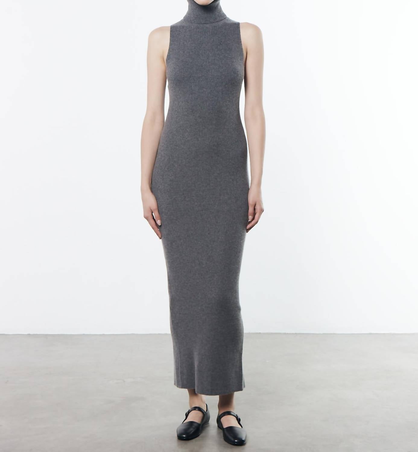 Enza Costa - CASHMERE RIB SLEEVELESS SWEATER DRESS
